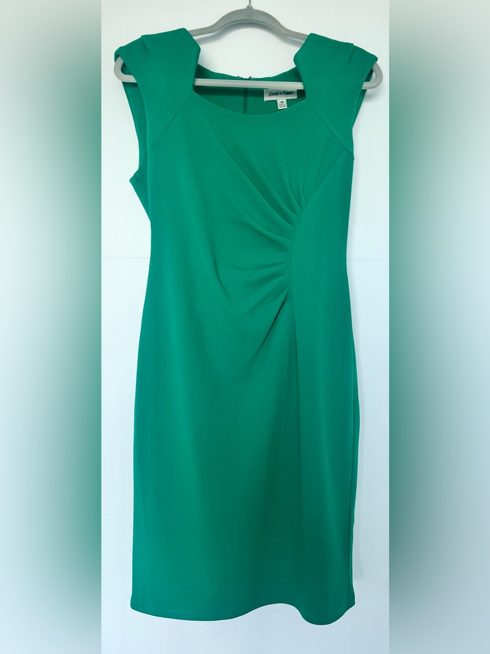 Shelby & Palmer Emerald Green Ruched Sheath Dress Size 10